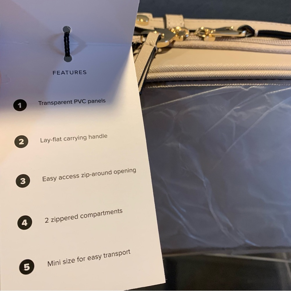 CALPACK NWT Mini Clear Cosmetic Zippered Travel  Case. Stone. - Picture 10 of 12